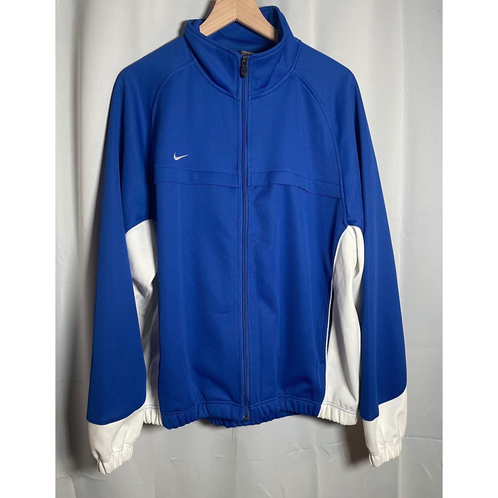 Nike Team Blue White Full Zip Track Jacket Mens‎ XL Extra Large Jacket / Coat